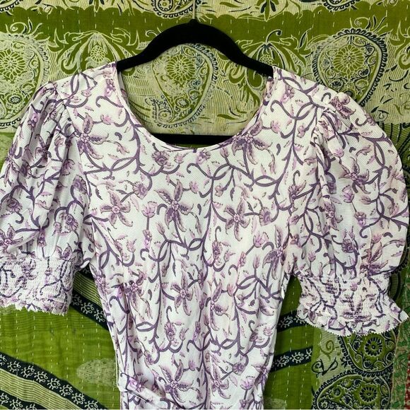 SAYLOR x Anthropologie Purple Printed Ryland Crepe Maxi Dress Size Small - Picture 3 of 16